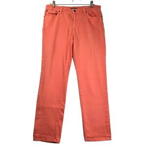 Lauren Jeans Company Modern Straight Ankle Jeans in peachy orange, size 12